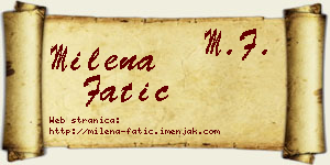 Milena Fatić vizit kartica